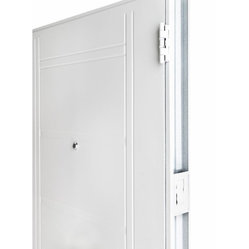 Puerta Inyectada BLANCA Insertos de ACERO barral CURVO Ciega - Imagen 3