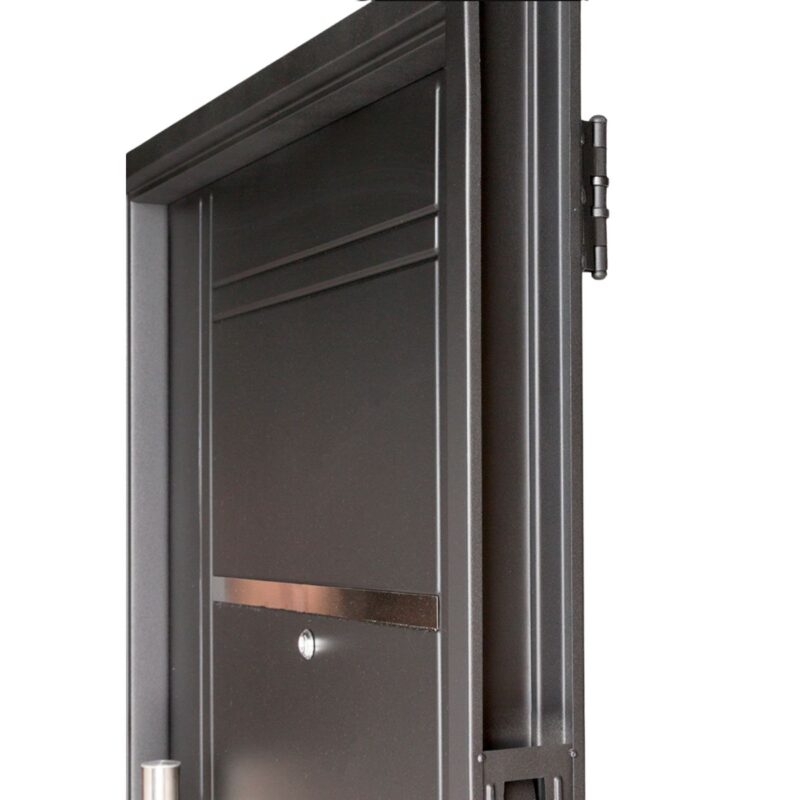 Puerta Inyectada Negra Insertos de ACERO barral CURVO Ciega - Imagen 4