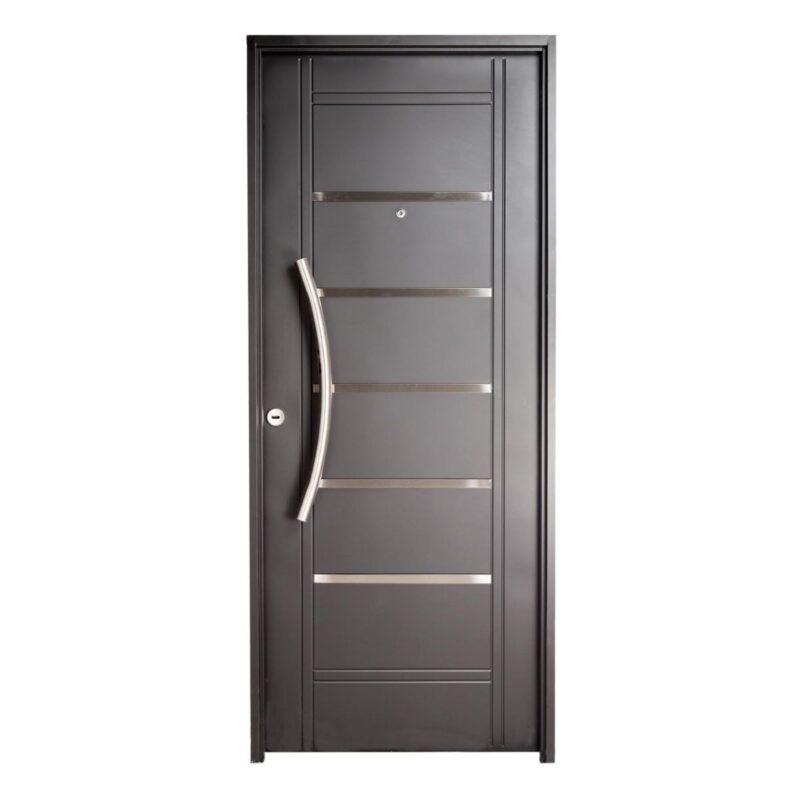 Puerta Inyectada Negra Insertos de ACERO barral CURVO Ciega