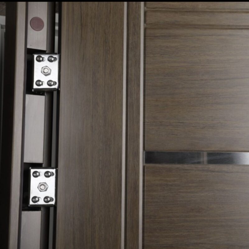 Puerta Multianclaje NOGAL AMERICANO Barral REDONDO 75 cm y Apliques - Imagen 4