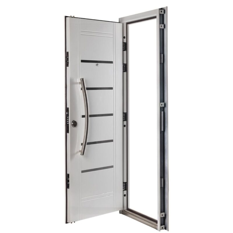 Puerta Multianclaje Derecha o Izquierda BLANCA Barral CURVO 75 cm y Apliques