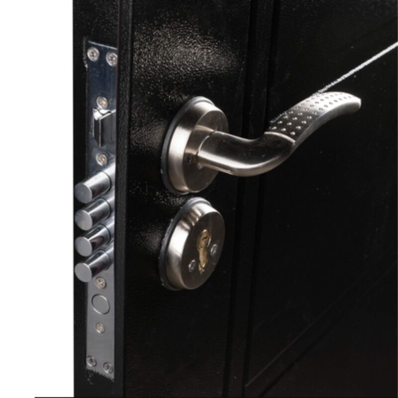 Puerta Multianclaje Izquierda NEGRA Barral CURVO 75 cm y Apliques - Imagen 3