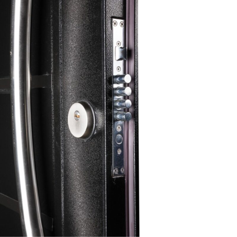 Puerta Multianclaje Izquierda NEGRA Barral CURVO 75 cm y Apliques - Imagen 2