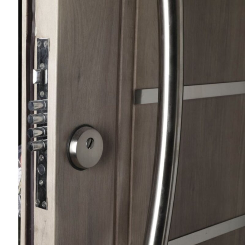 Puerta Multianclaje ROBLE BLANCO Barral CURVO 75 cm y Apliques - Imagen 3