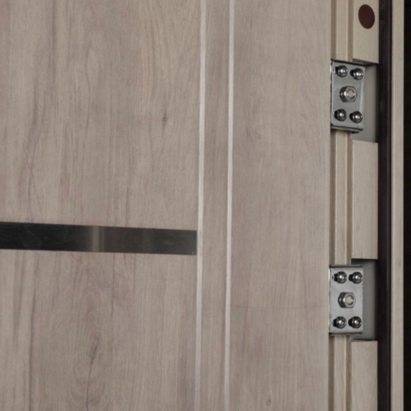 Puerta Multianclaje ROBLE BLANCO Barral CURVO 75 cm y Apliques - Imagen 2