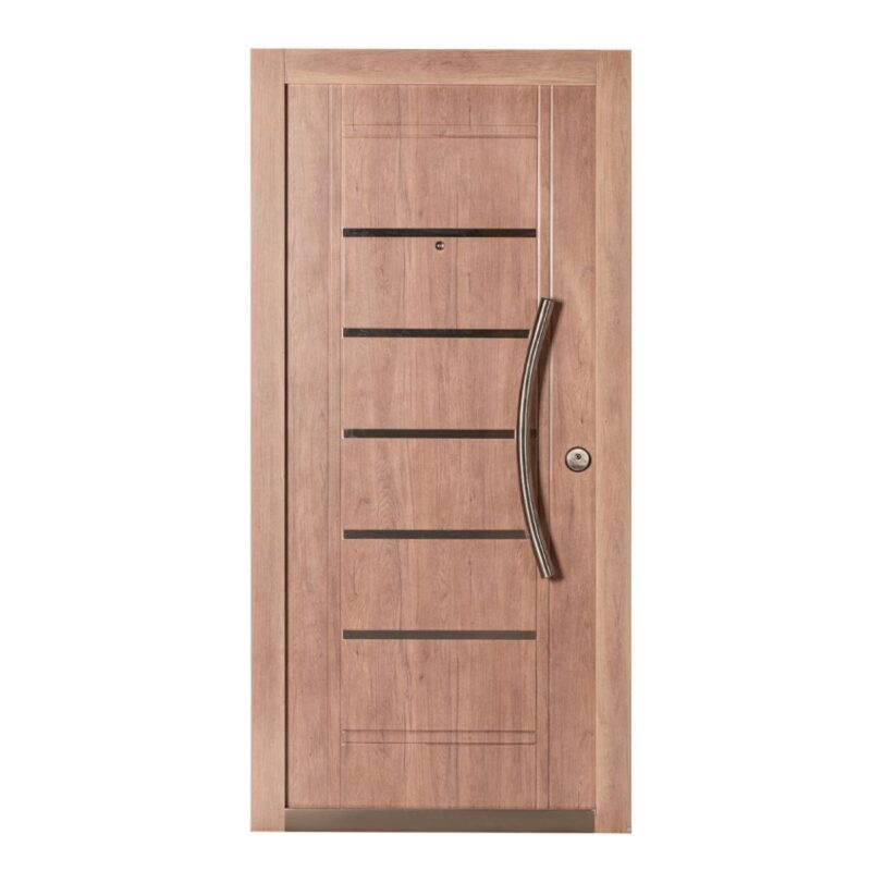 Puerta Multianclaje ROBLE BLANCO Barral CURVO 75 cm y Apliques