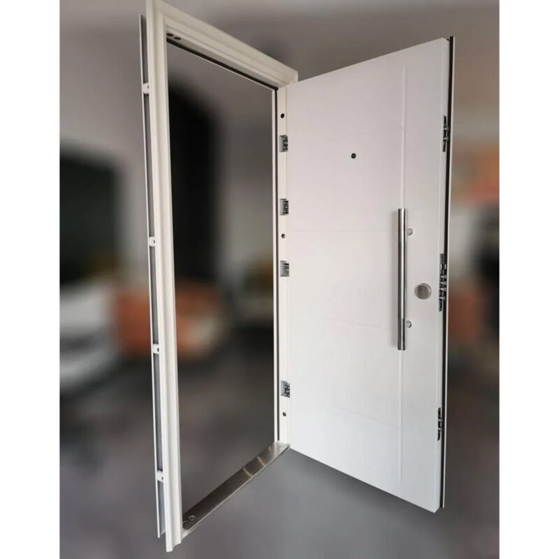 Puerta De Seguridad Blindada Con Cerradura Multianclaje Blanca - Imagen 2