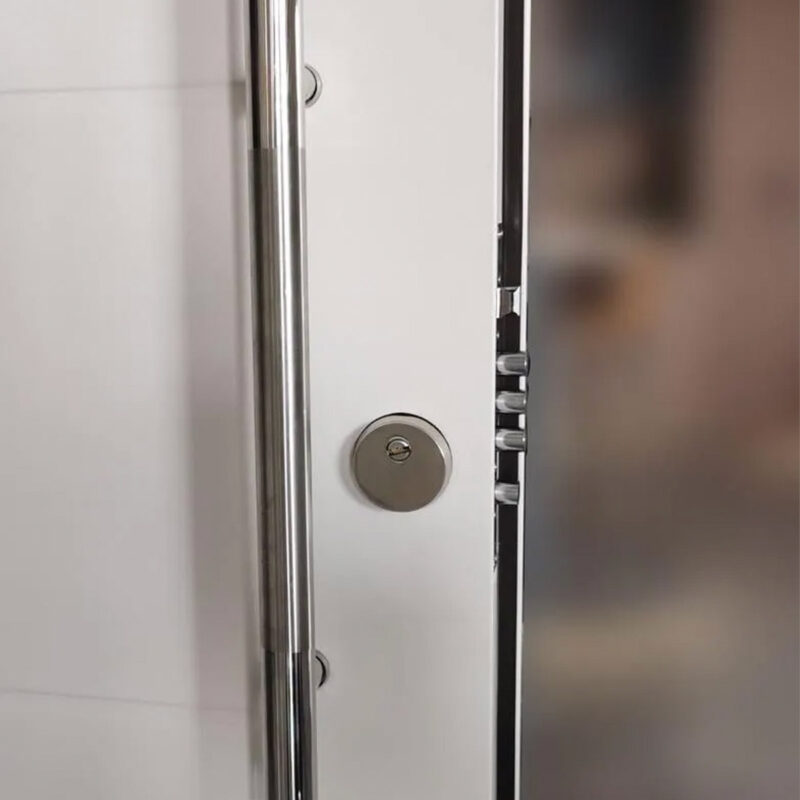 Puerta De Seguridad Blindada Con Cerradura Multianclaje Blanca - Imagen 4