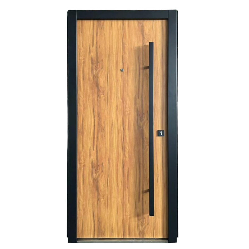 Puerta de Seguridad Multianclaje Modelo Terranova 65 mm - Simil Madera con barral